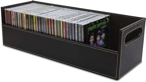 Stock Your Home Dark Brown CD Storage Box with Magnetic Opening -Holds ...