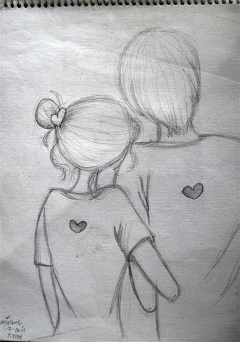 Cute Couple Pencil Drawing at PaintingValley.com | Explore collection ...