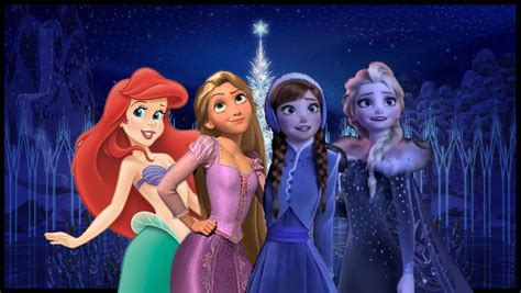 Anna Elsa Rapunzel Ariel Is Happy Disney Crossover Photo | The Best ...