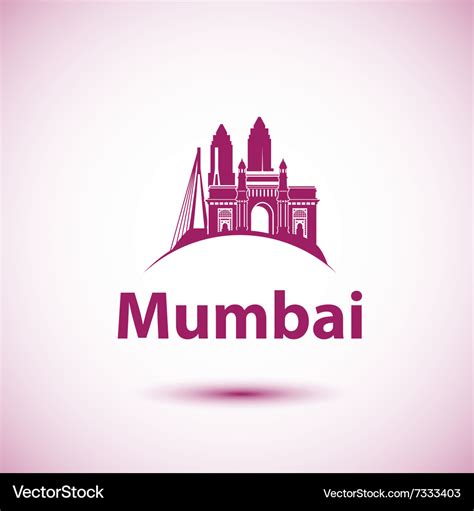 Mumbai india skyline silhouette black Royalty Free Vector