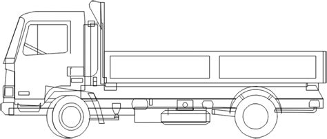 Truck side elevation 2d block cad drawing details dwg file - Cadbull