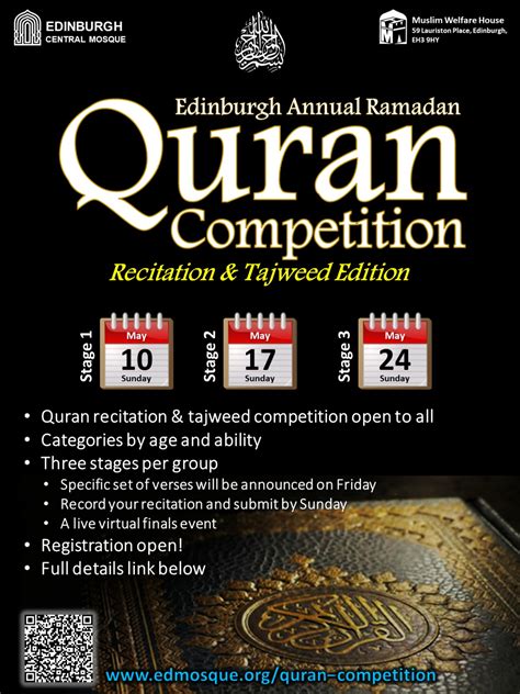 Ramadan Quran Recitation and Tajweed Competition – Edinburgh Central Mosque