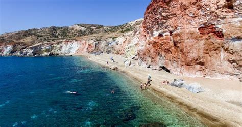 Aerial View of the Beaches of Greek Island of Milos Island Editorial ...