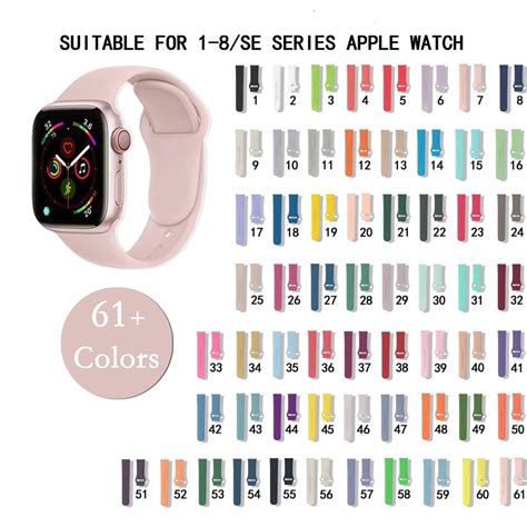 Silicone Apple Watch Band Solid Colors Watch Band 38mm 40mm - Etsy