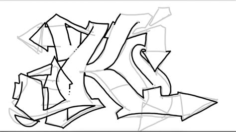 the word graffiti is drawn in black and white