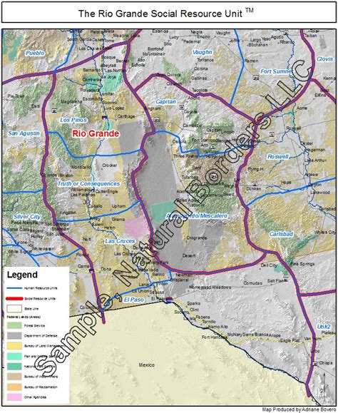 Rio Grande map - Social Resource Units of the Western USA