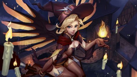 Witch Mercy, Overwatch, 4K, #132 Wallpaper PC Desktop