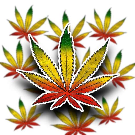 Rasta Ganja Leaf Vinyl Stickers - Etsy