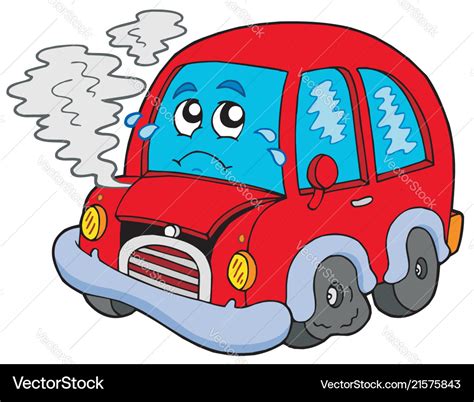 Broken cartoon car Royalty Free Vector Image - VectorStock