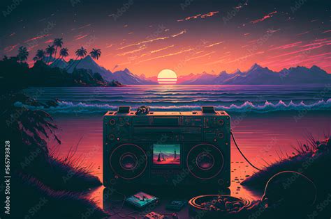 Radio Lofi Wallpaper Stock Illustration | Adobe Stock