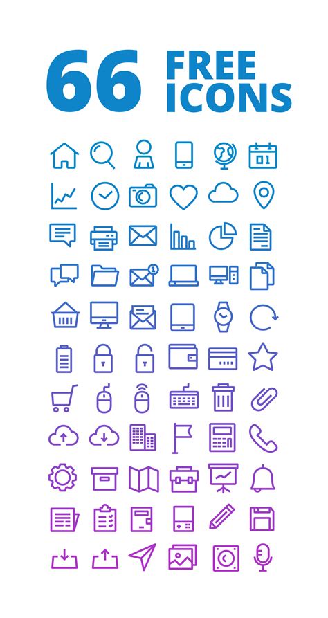 66 Outline Free Icons Set - Icons - Fribly