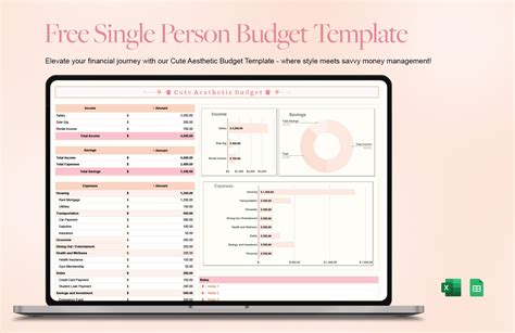 Cute Aesthetic Budget Template - Download in Excel, Google Sheets ...