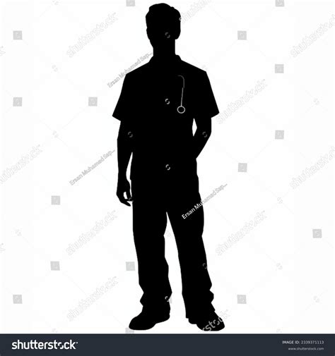 Vector Illustration Doctor Silhouette White Background Stock ...