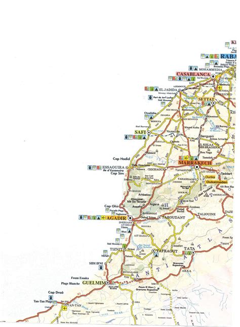 Large detailed road map of Morocco. Morocco large detailed road map ...