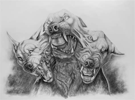 Cerberus (b/w) — Weasyl