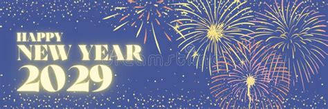 Happy New Year 2029 Illustration with Fireworks Stock Illustration ...