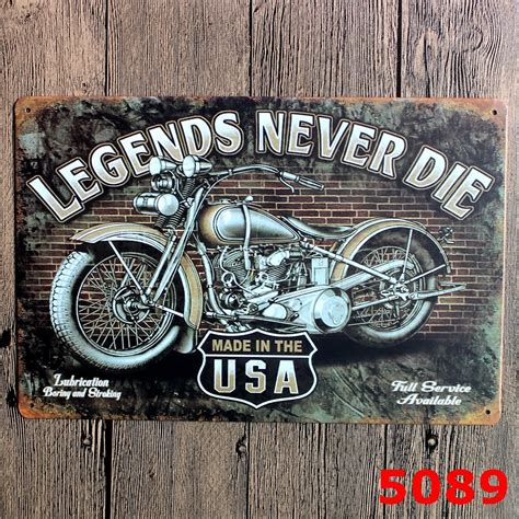 Wall Motorcycle Metal Plates Vintage Metal tin sign Bar Wall art craft ...