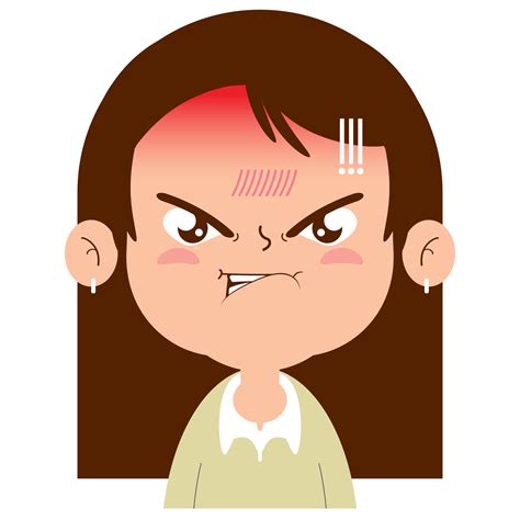 girl angry face cartoon cute 14429079 PNG