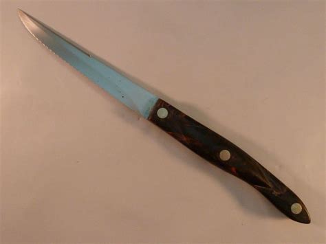 Vintage Cutco Trimmer Steak Knife 1721 Brown Marble Ergo Handle ...