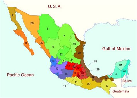 Mexico Maps: click on map or state names for interactive maps of states ...