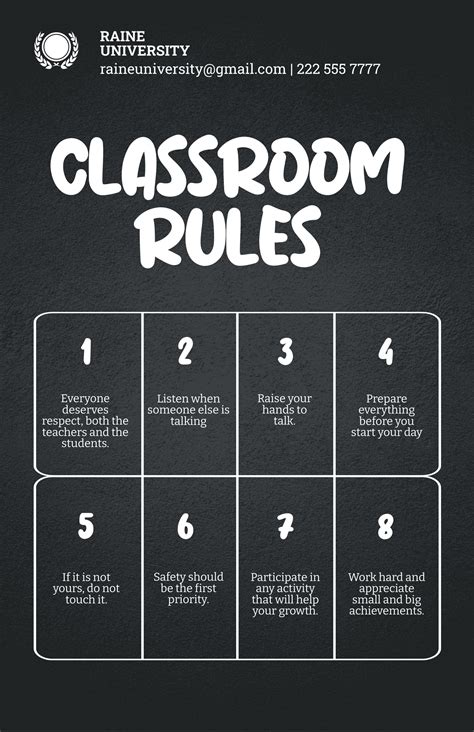 Free Classroom Rules Poster - Download in Word, Google Docs ...