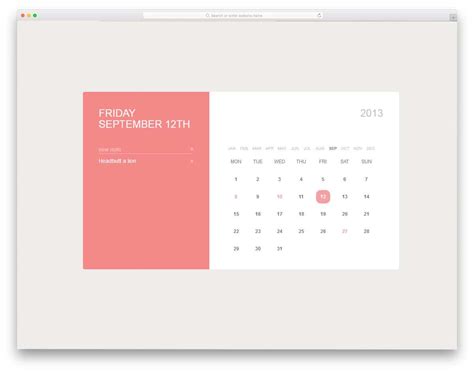 42 Cool CSS calendar Inspiration For Your Web And Mobile Applications