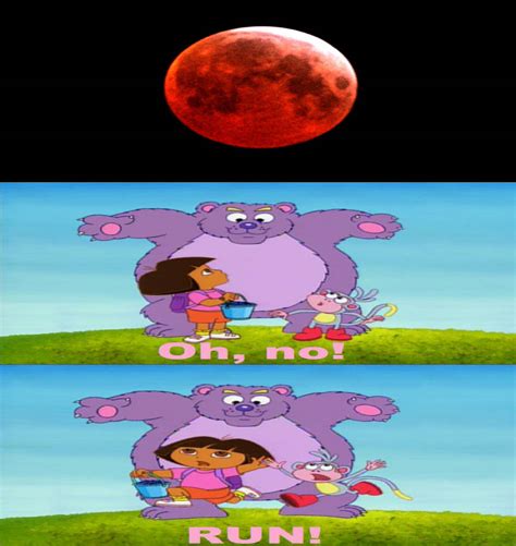 Dora and Boots get scared by the blood moon by GabetheSlacker on DeviantArt