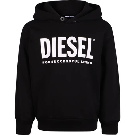 Diesel Logo Hoodie in Black — BAMBINIFASHION.COM