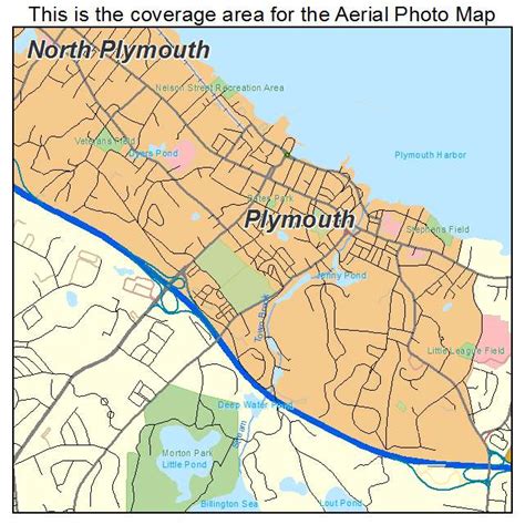 Aerial Photography Map of Plymouth, MA Massachusetts