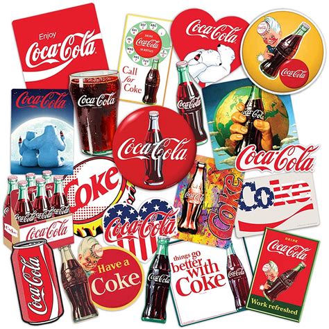 Buy Coca-Cola Mini Vinyl Sticker Set of 20 Phone Laptop Car Decals ...