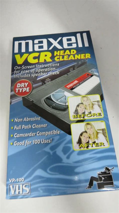 Maxell VCR Head Cleaner VHS Tape VP-100 Dry Type - New - Never USED