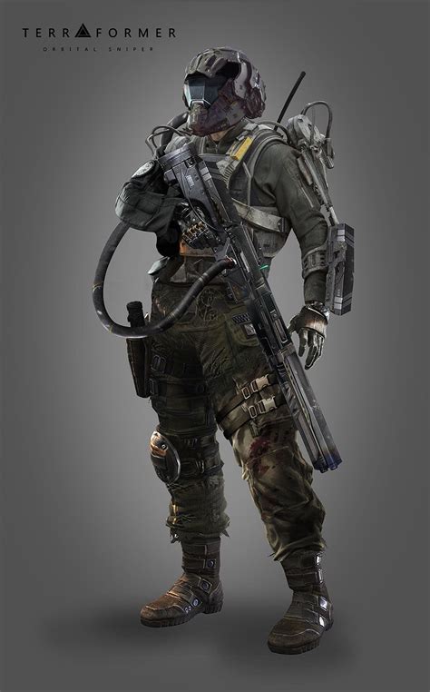 Orbital Sniper, David Halluin | Sci fi concept art, Sci fi armor ...