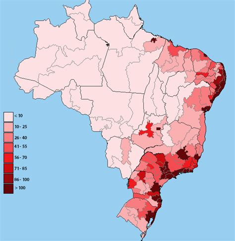 Population Density Map Of Brazil - Wisconsin Us Map