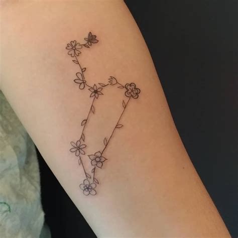 Leo Floral Constellation Tattoo | Tattoo Ideas and Inspiration ...