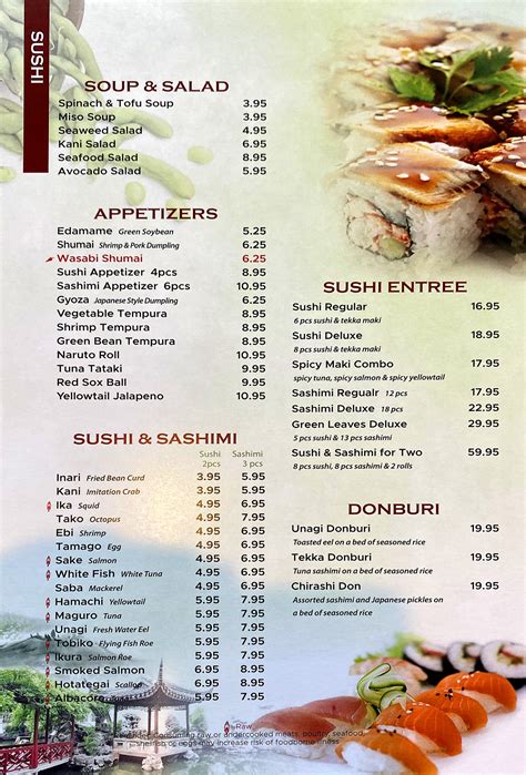 Sushi Bar – Green Leaves Chinese Restaurant, Japanese Restaurant and ...