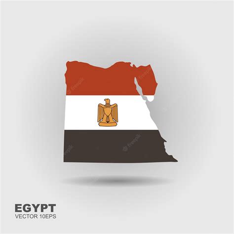 Premium Vector | Map of egypt with an official flag