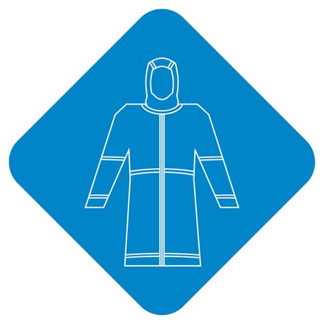 mandatory personal protective equipment raincoat safety sign symbol ...