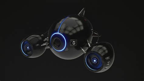 Sci-fi drone 3D model OBJ FBX STL BLEND DAE ABC