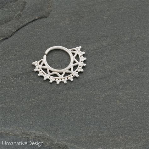 Silver Septum Ring Nose Ring Septum Piercing Septum | Etsy