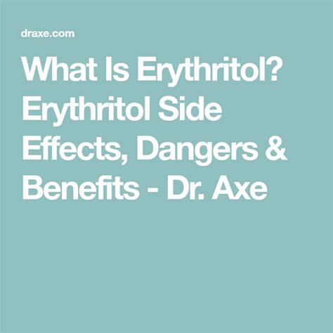 Caution: Not All Natural Sweeteners Are Safe | Erythritol side effects ...