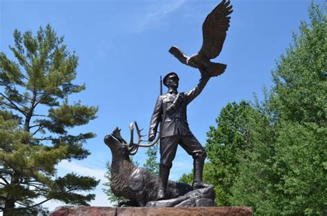 Bronze monument honours Francis Pegahmagabow - Sculpture by Tyler Fauvelle