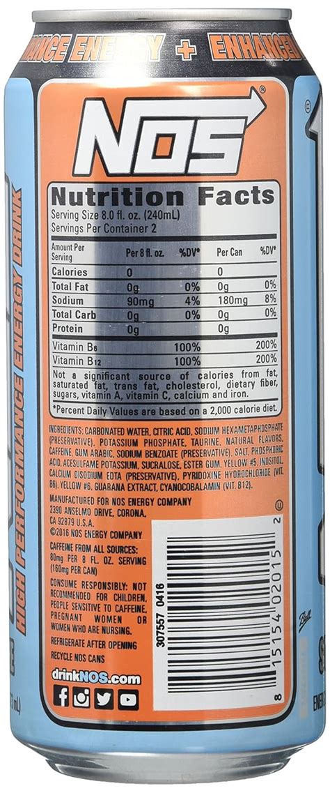 Energy Drinks With Nutrition Facts Label - Pensandpieces