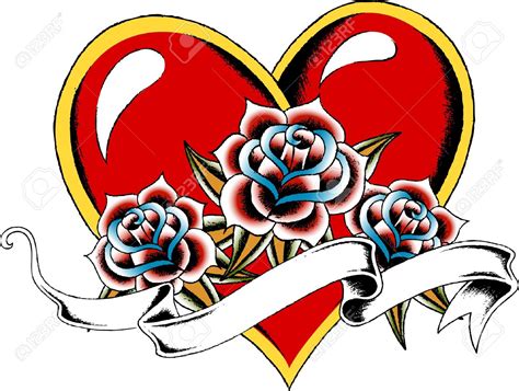 Heart And Ribbon Tattoo Designs Clipart | Free download on ClipArtMag