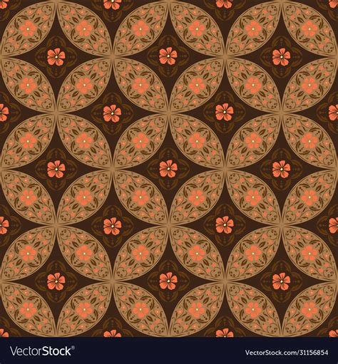 Modern circle motifs on batik design with simple Vector Image