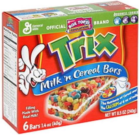 General Mills Trix Milk 'n Cereal Bars - 6 ea, Nutrition Information ...