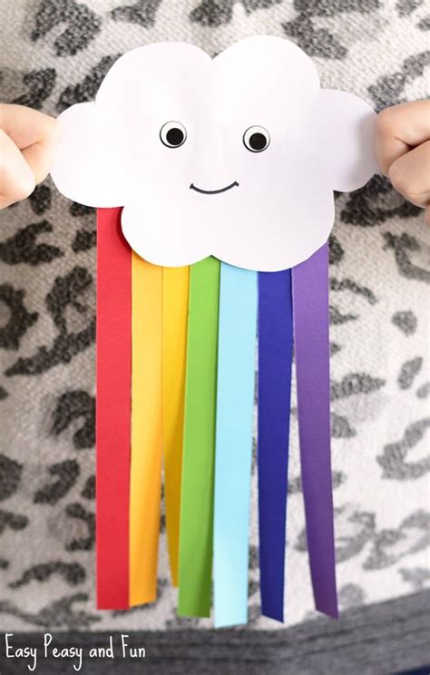 Bastelideen für Kleinkinder, Wolke und Regenbogen aus Papier schneiden ...