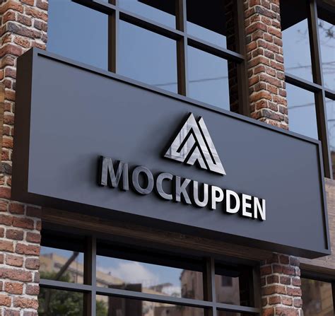 Free Logo Sign Mockup PSD Template - Mockup Den