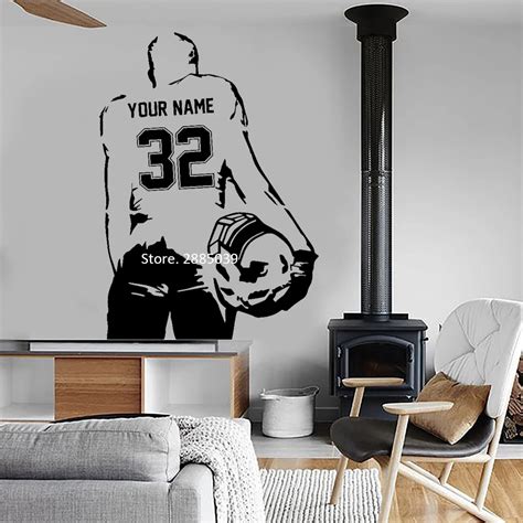 Custom Football Player Wall Decal Personalized Name And Number Art ...