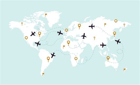 Premium Vector | World map plane tracks. aviation track path on world ...