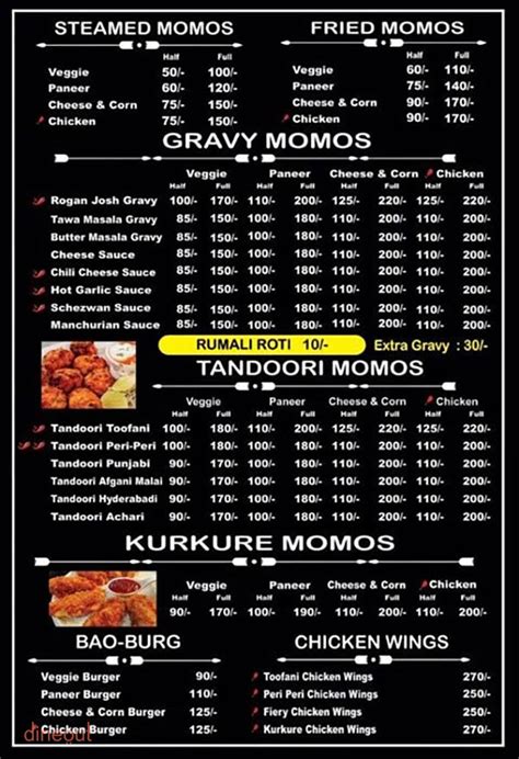 Menu of Baozi Momos, Sector 23, Gurgaon | Dineout